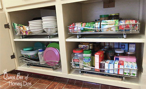 Easy Way To Add Pull Out Drawers To Bottom Cabinets Queen Bee Of