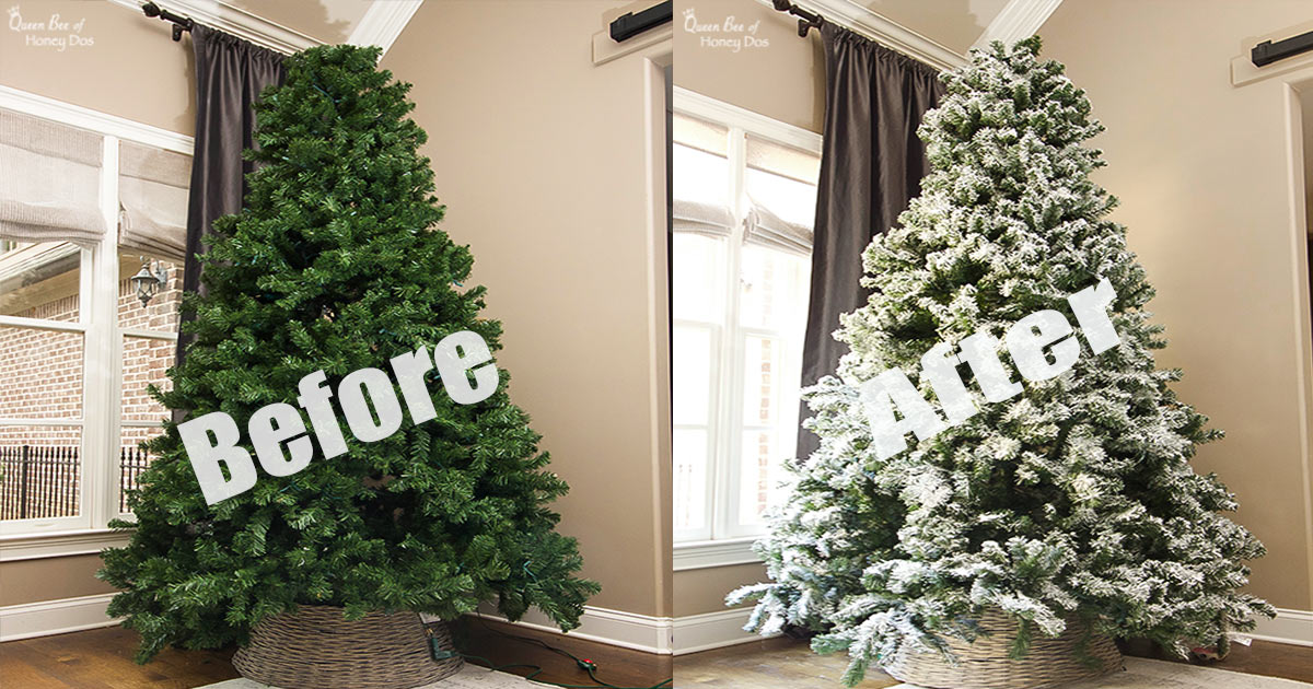 Before and After: Flocking and Decorating a Christmas Tree » My