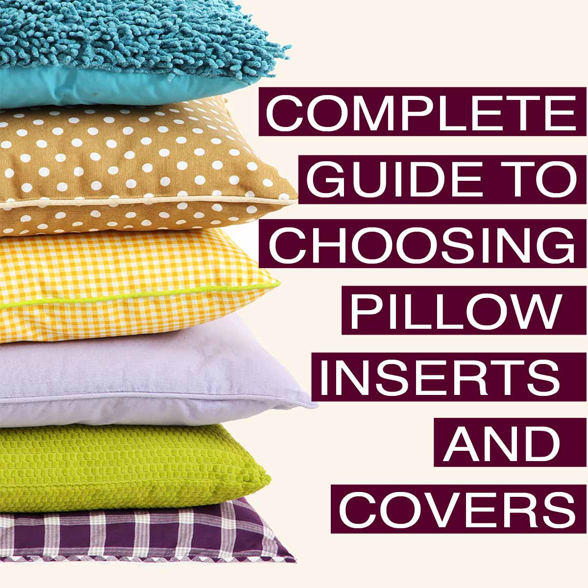 Title: Outdoor Pillow Inserts, Choose Your Size, Cotton or